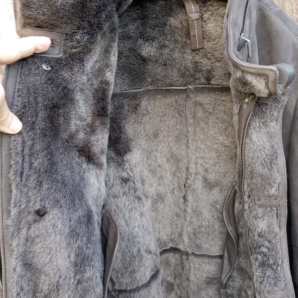 Gimo's Italy designer shearling coat mens 58